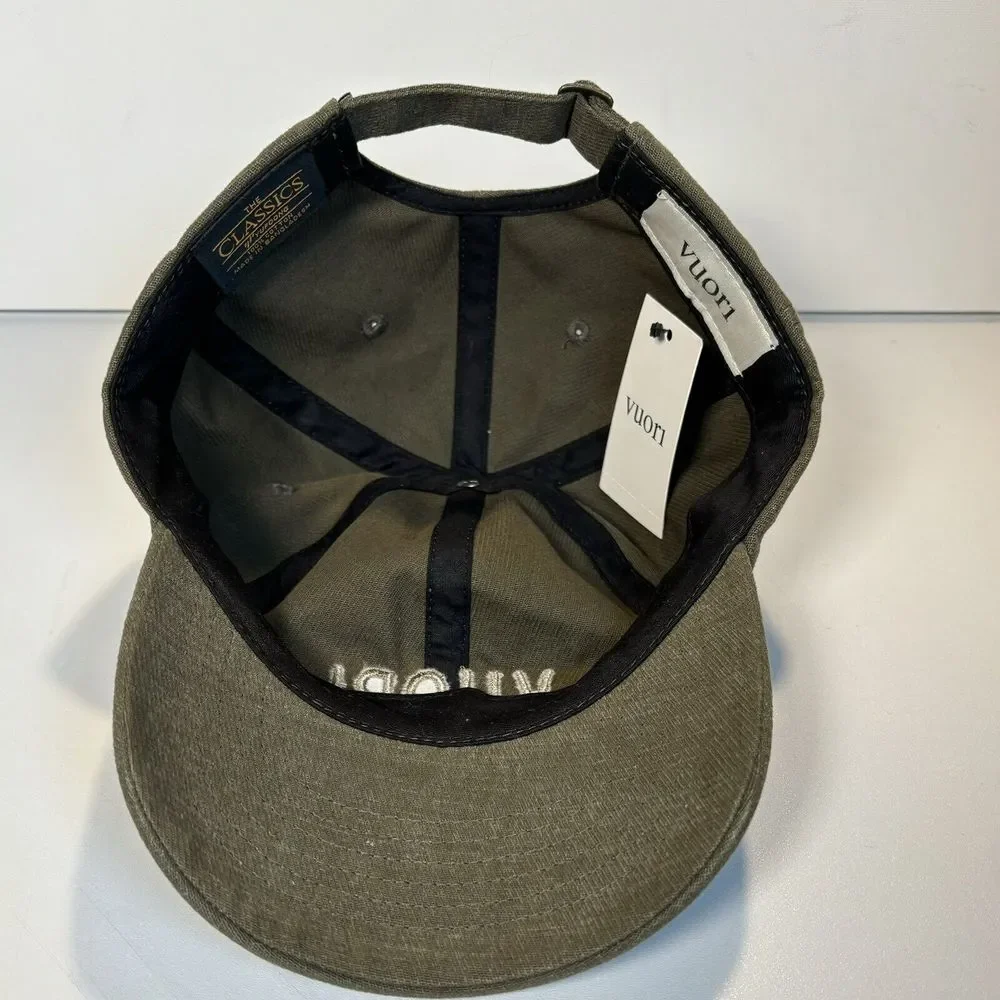 Vuori Ball Cap Unisex BackStrap  Army‎ Green Logo Embroidered Tags Travel Hike